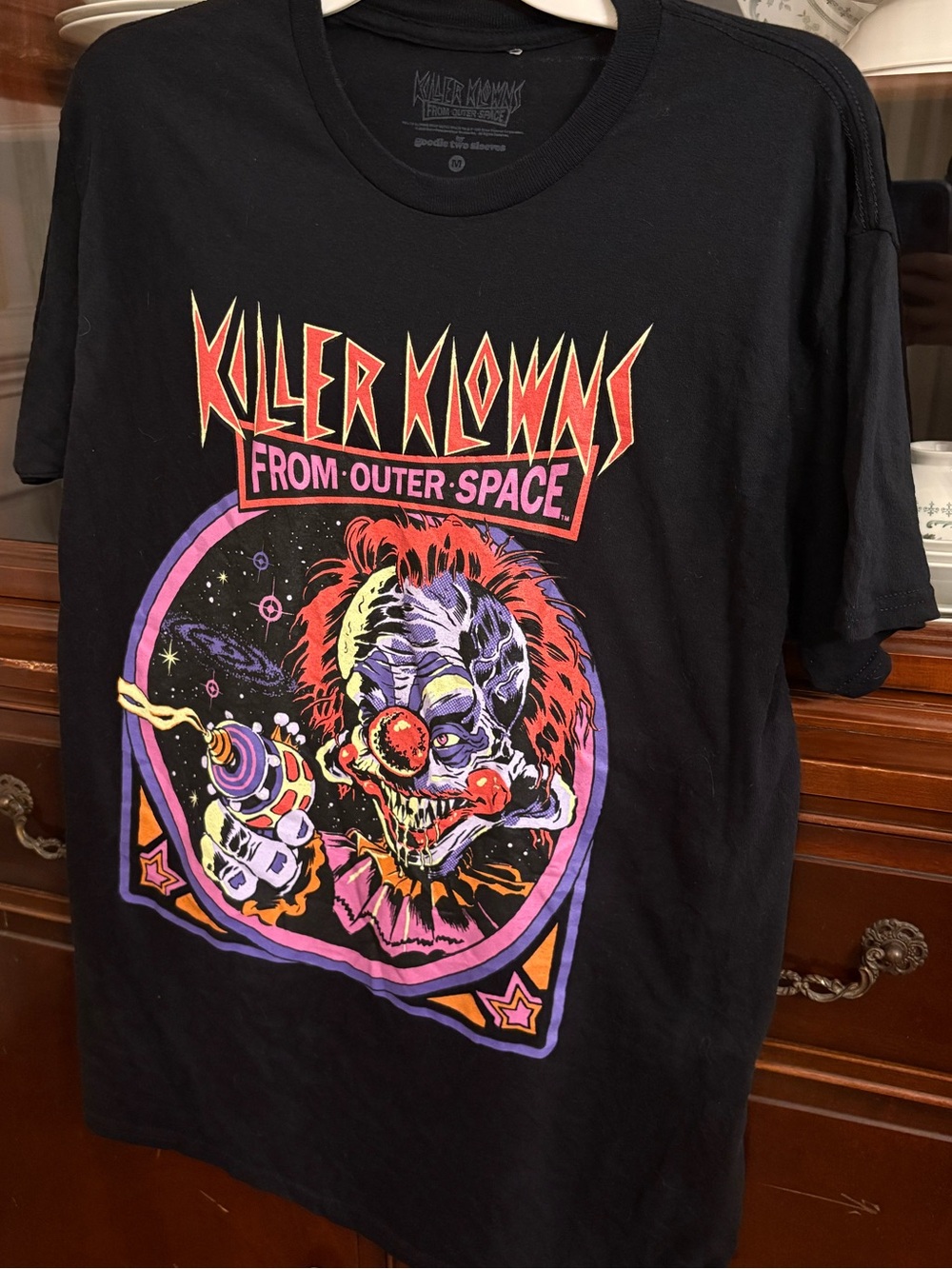 Killer Klowns From Outer Space Graphic Tee - Black with Neon Print (J)